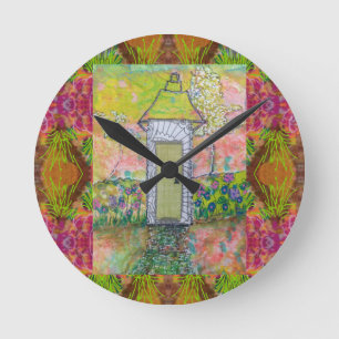 Little Oriental House Round Clock