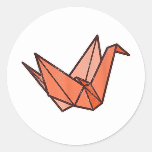 Little Origami Cranes Classic Round Sticker