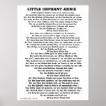 LITTLE ORPHANT ANNIE POEM POSTER