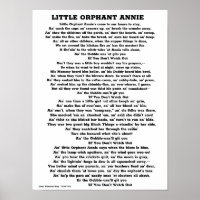 LITTLE ORPHANT ANNIE POEM