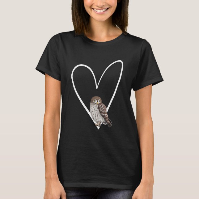 Little Owl Bird Bird Birdwatcher Animal Biologist T-Shirt (Front)