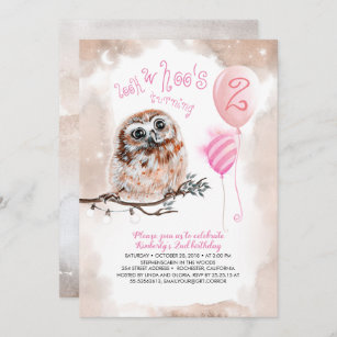 Owl Birthday Invitations Invitation