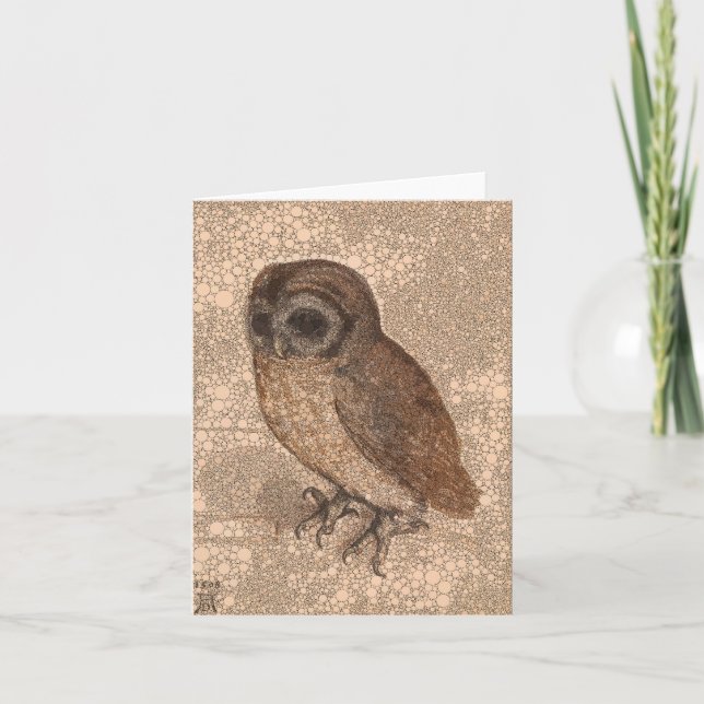 Little Owl, Infinity Dots by After Albrecht Durer Thank You Card (Front)