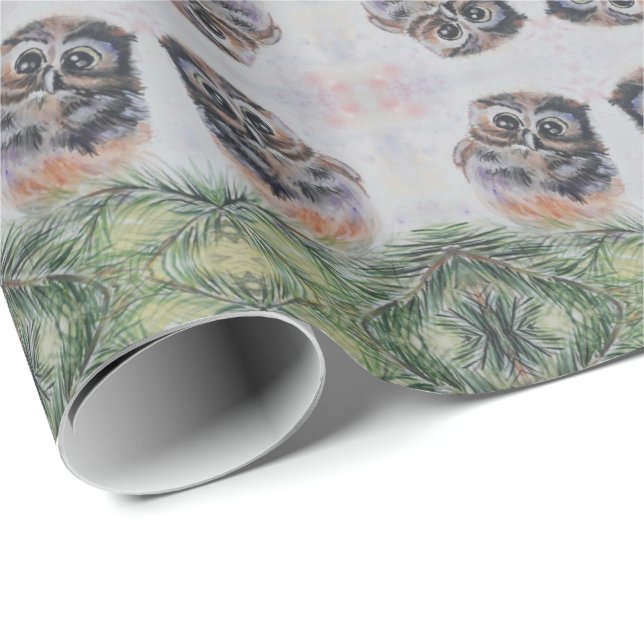 Little Owl Wrapping Paper (Roll Corner)