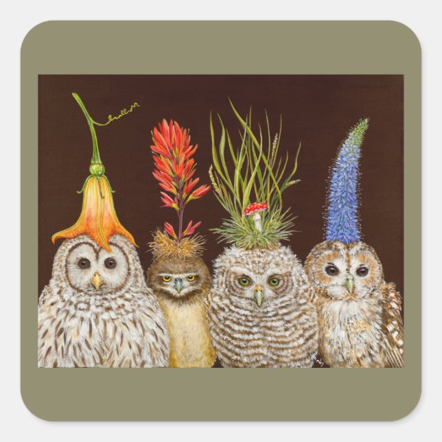 little owls on big hat night stickers (Front)