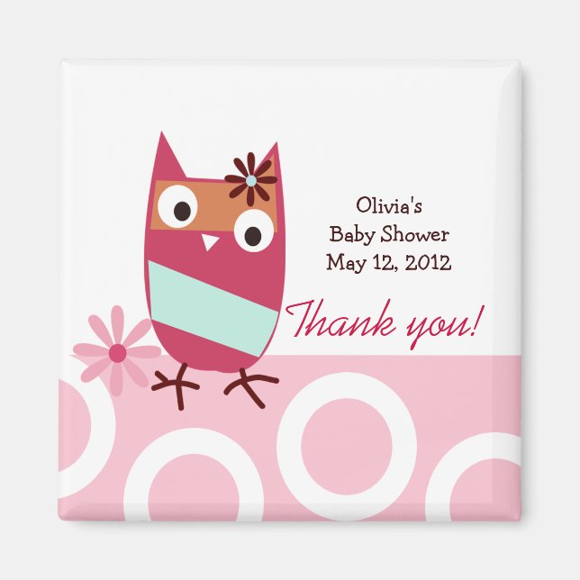 Little Owls Trendy Favor Magnet (Front)