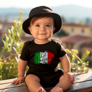 Little Paisan Funny Italian Baby Black Bodysuit
