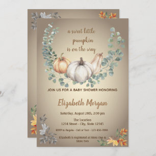 Little Pampkins,Leaves,Autumn Baby Shower Invitation