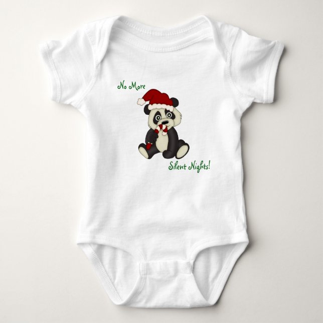 Little Panda Bear Christmas Baby Bodysuit (Front)