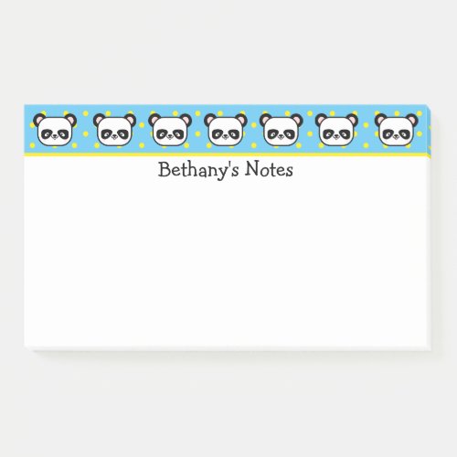 Little Panda Bears Personalized Post_it Notes