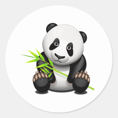 Little panda classic round sticker