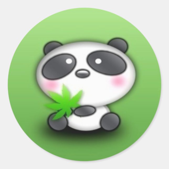 Little Panda Cub Classic Round Sticker (Front)