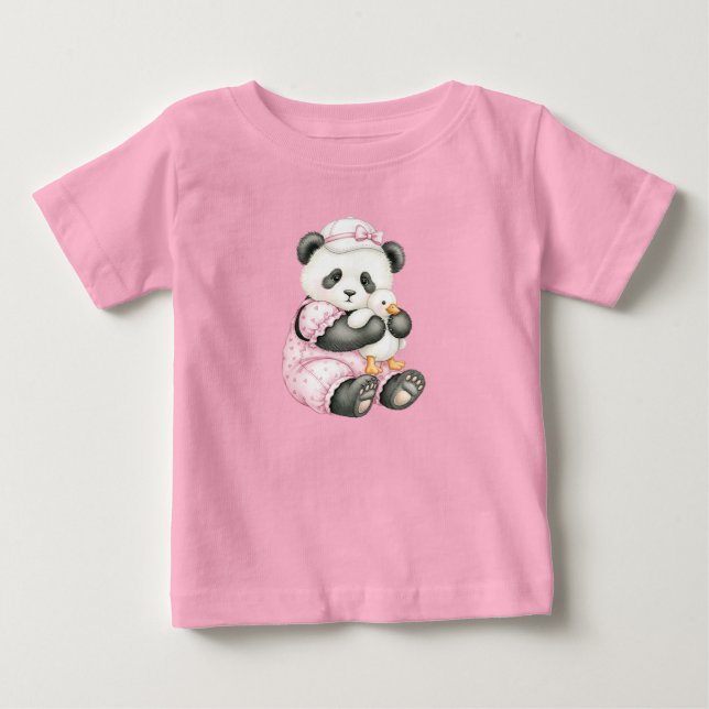  Little panda in a pink jumpsuit by Natasha Us   Baby T-Shirt (Front)