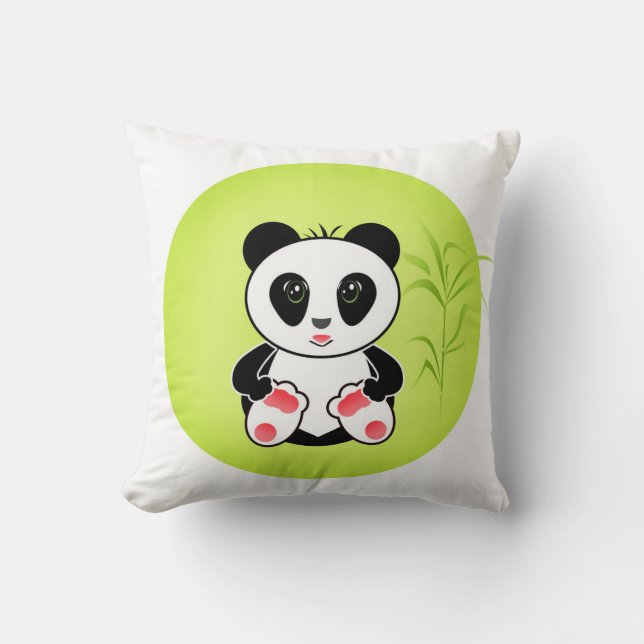 Little Panda Throw Pillow (Front)