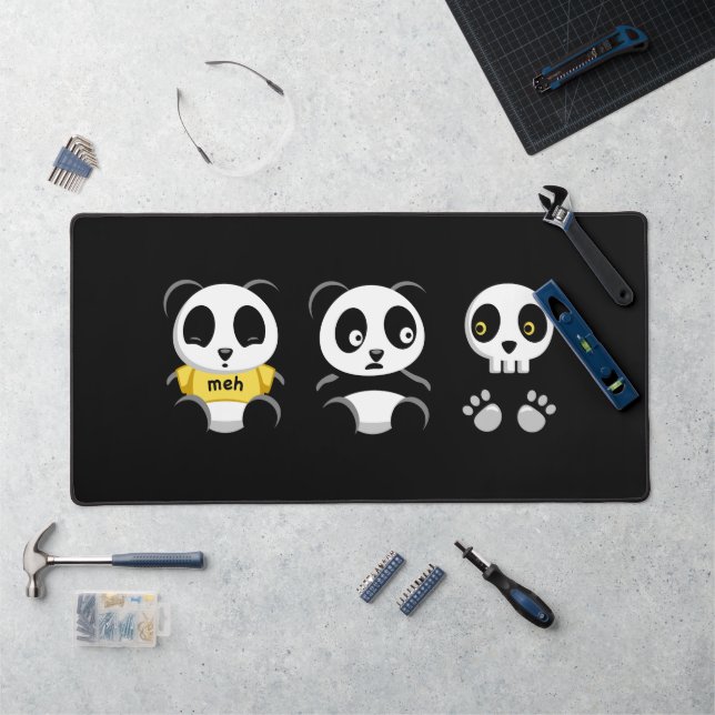 Little Pandas in the Dark Desk Mat (Workstation)