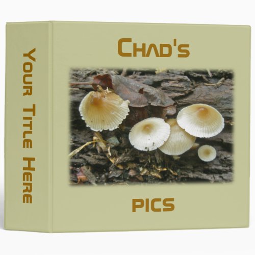 Little Parasols Mushrooms on Log 3 Ring Binder