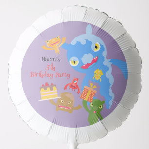Little Party Monster and confetti Birthday Party Balloon