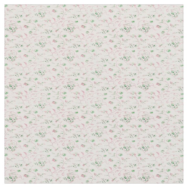 Little Pastel Pink Floral Fabric (Close Up)