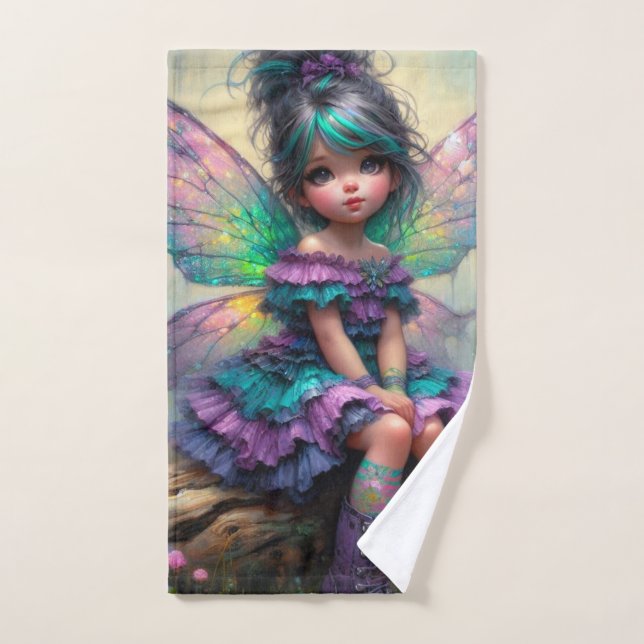 Little pastel themed fairy hand towel  (Hand Towel)