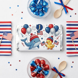 Little Patriot Brigade Ducking Baby Whale Monogram Hershey's Miniatures