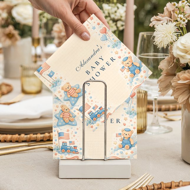 Little Patriot Welcome Baby Shower Napkins (Creator Uploaded)