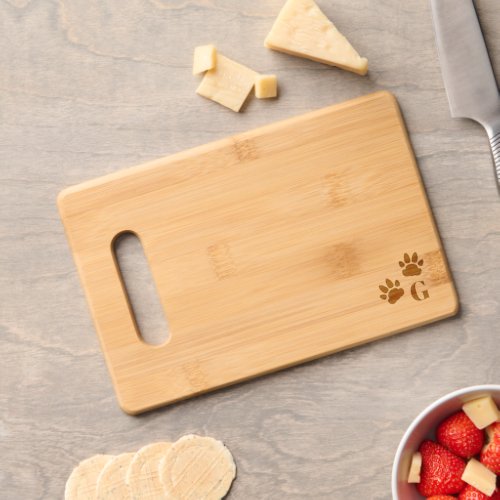 Little Paw Prints  Initial Cutting Board