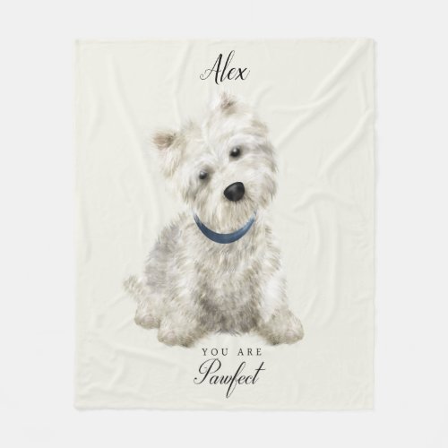 Little Pawfect Westie Fleece Blanket