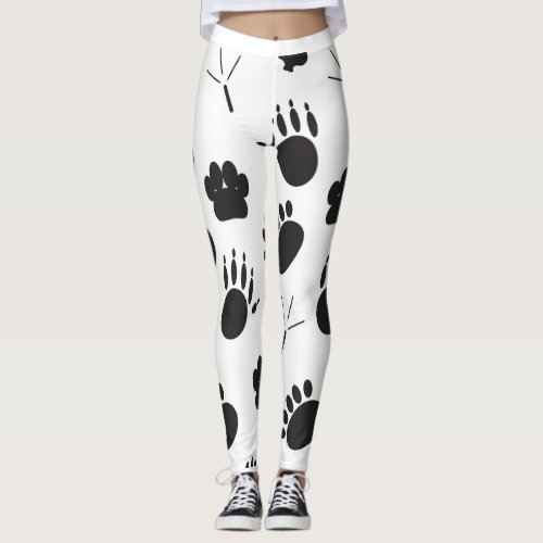 little paws and claws print pattern  leggings