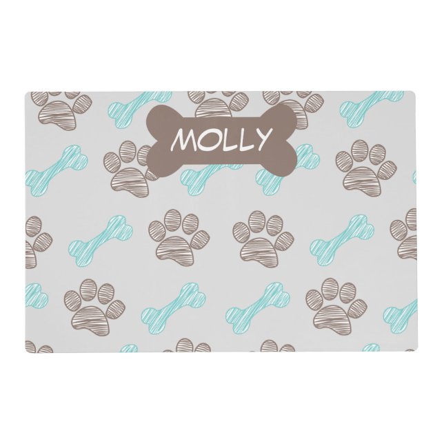 Little Paws Personalized Pet Feeding Mat (Front)