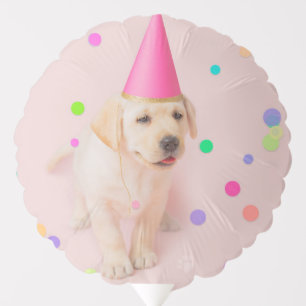 Little Paws Yellow Lab puppy pink birthday Balloon