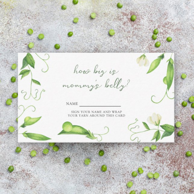 Little Pea Baby Shower - How big is mommy's belly Enclosure Card (Creator Uploaded)