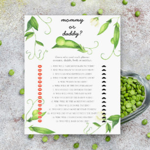 Little pea - mommy or daddy baby shower game