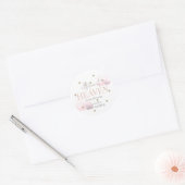 Little Peace of Heaven Pink Girl Baby Shower Classic Round Sticker (Envelope)
