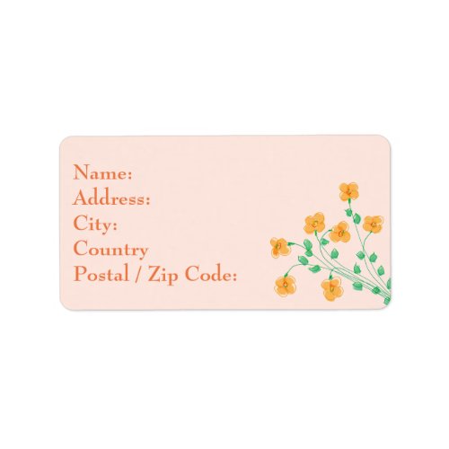 Little Peach Address Label