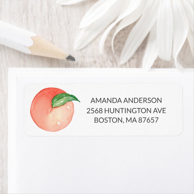 Little Peach Baby Shower Address Label (Insitu)