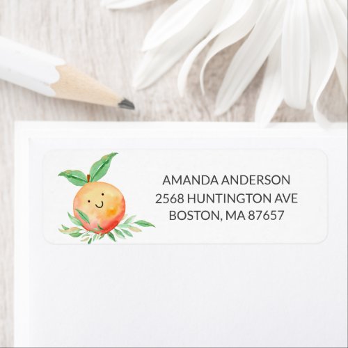 Little Peach Baby Shower Address Label