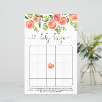 Little peach baby shower bingo game