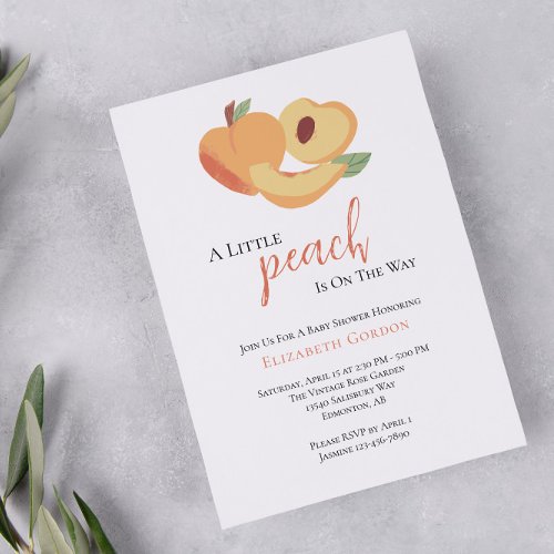 Little Peach Baby Shower Invitation