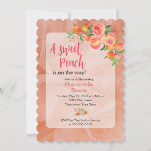 Little Peach Baby Shower Invitations