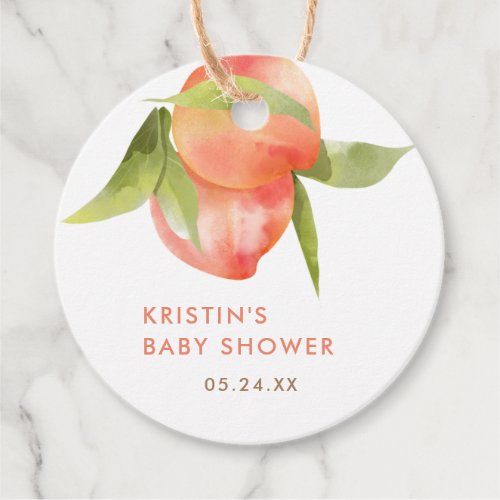 Little Peach Baby Shower Thank You Favor Favor Tags