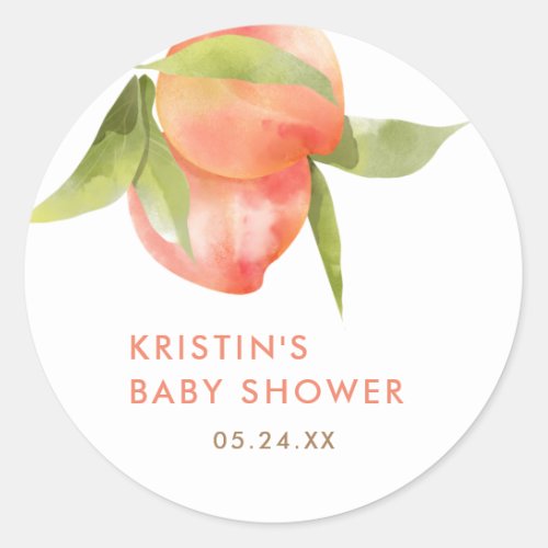 Little Peach Baby Shower Thank You Favor Stickers