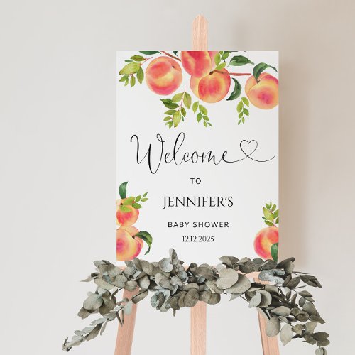 Little peach baby shower welcome foam board