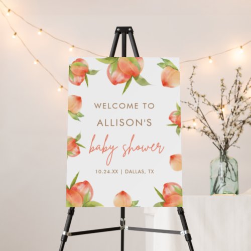 Little Peach Baby Shower Welcome Sign Foam Board