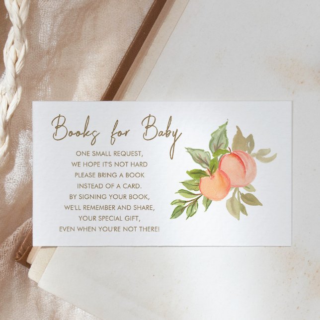 Little Peach Fruit Baby Shower Books for Baby Enclosure Card (Creator Uploaded)