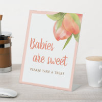 Little Peach Girl Baby Shower Favors Sign