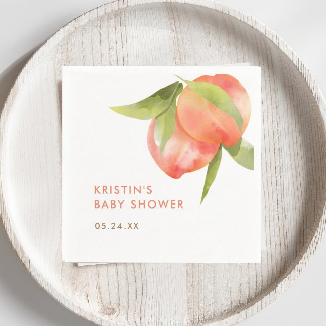 Little Peach Girl Baby Shower Fruit Napkins (Creator Uploaded)
