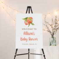 Little Peach Girl Baby Shower Welcome Poster