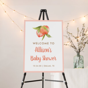 Little Peach Girl Baby Shower Welcome Poster