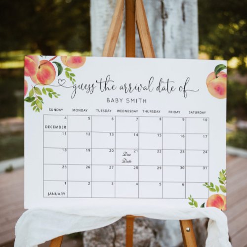 Little peach Guess the due Date calendar Poster