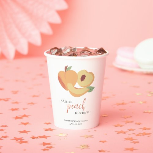 Little Peach is on the Way Baby Shower Cute Paper Cups